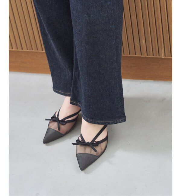  「《追加》3.5cmシアーリボンミュール」|パンプス|