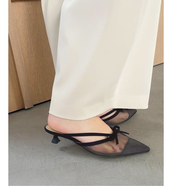  「《追加》3.5cmシアーリボンミュール」|パンプス|