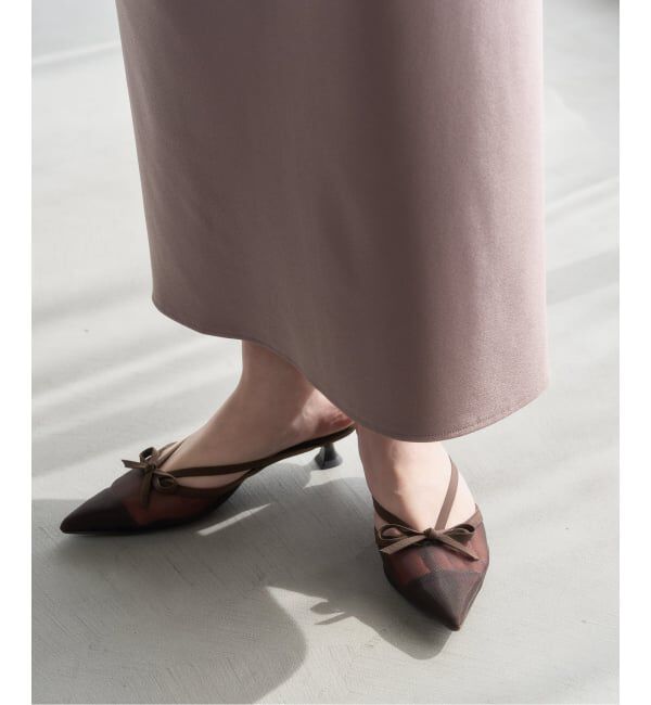  「《追加》3.5cmシアーリボンミュール」|パンプス|