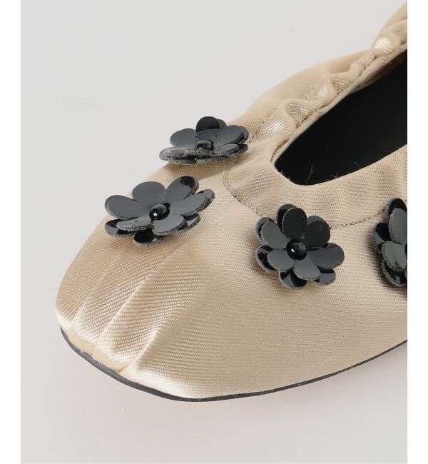  「オブリークギャザーフラワーフラット」|バレエシューズ|