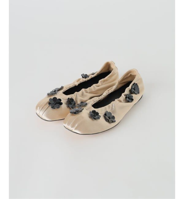 「オブリークギャザーフラワーフラット」|バレエシューズ|