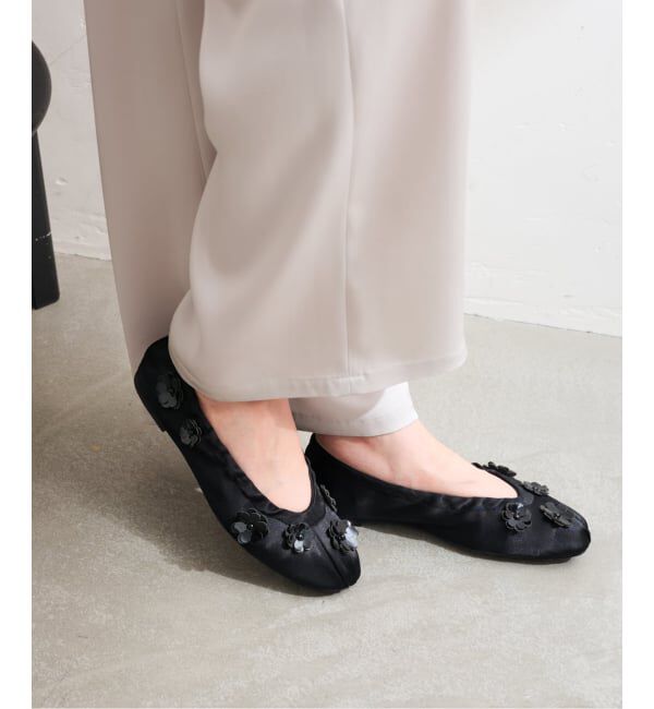  「オブリークギャザーフラワーフラット」|バレエシューズ|