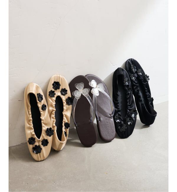  「クリアフラワートングサンダル」|サンダル|