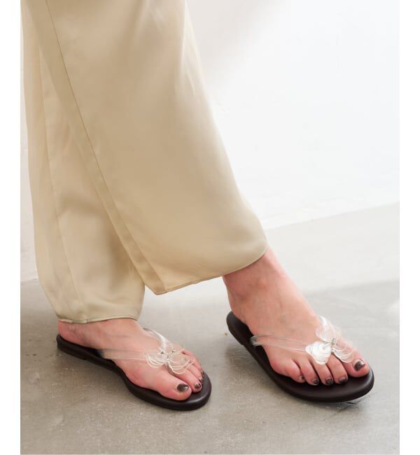  「クリアフラワートングサンダル」|サンダル|