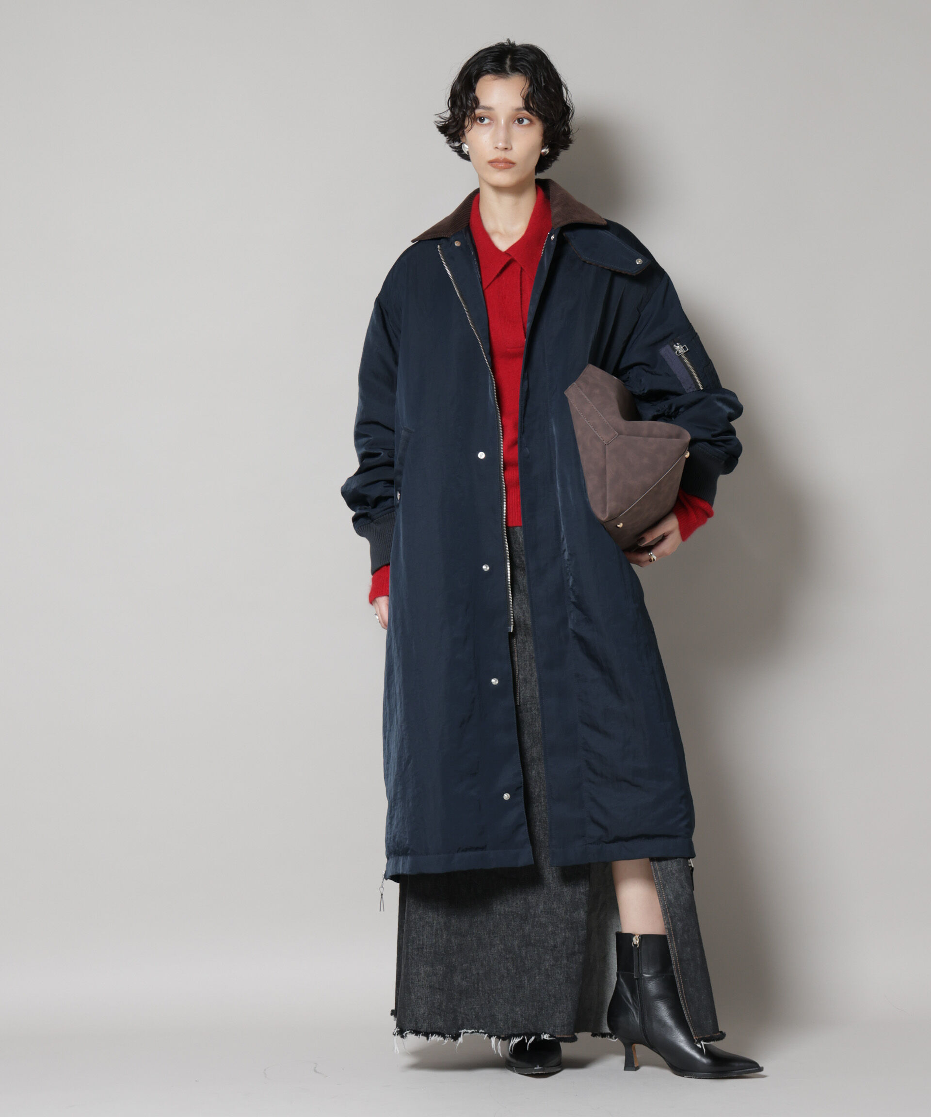 nano･universe「「STEVELOUR」「西川ダウン(R)」ミリタリーロングコート」|ダウン|