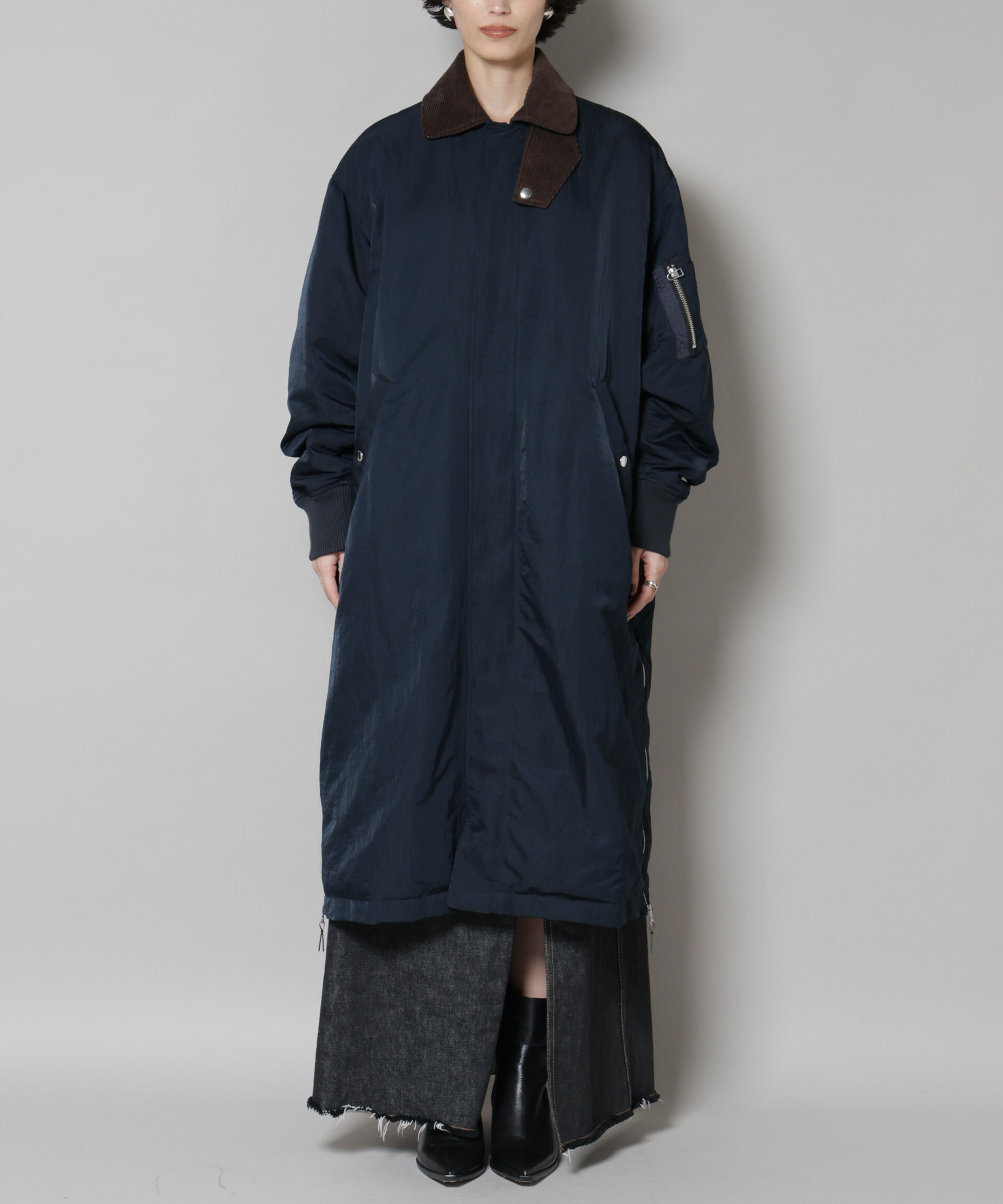 nano･universe「「STEVELOUR」「西川ダウン(R)」ミリタリーロングコート」|ダウン|