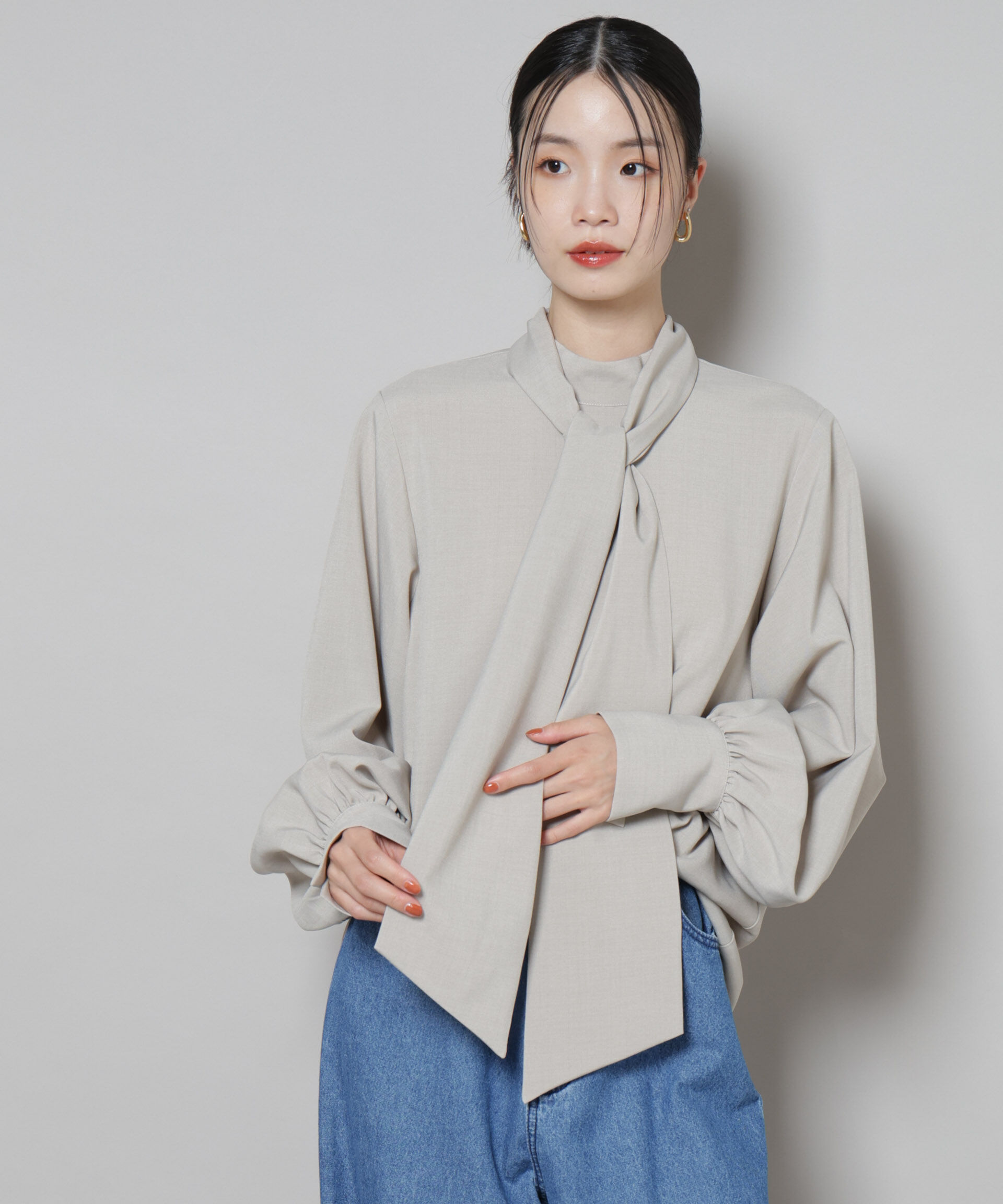 nano･universe「ボータイ取り外し可能2wayブラウス」|シャツ・ブラウス|