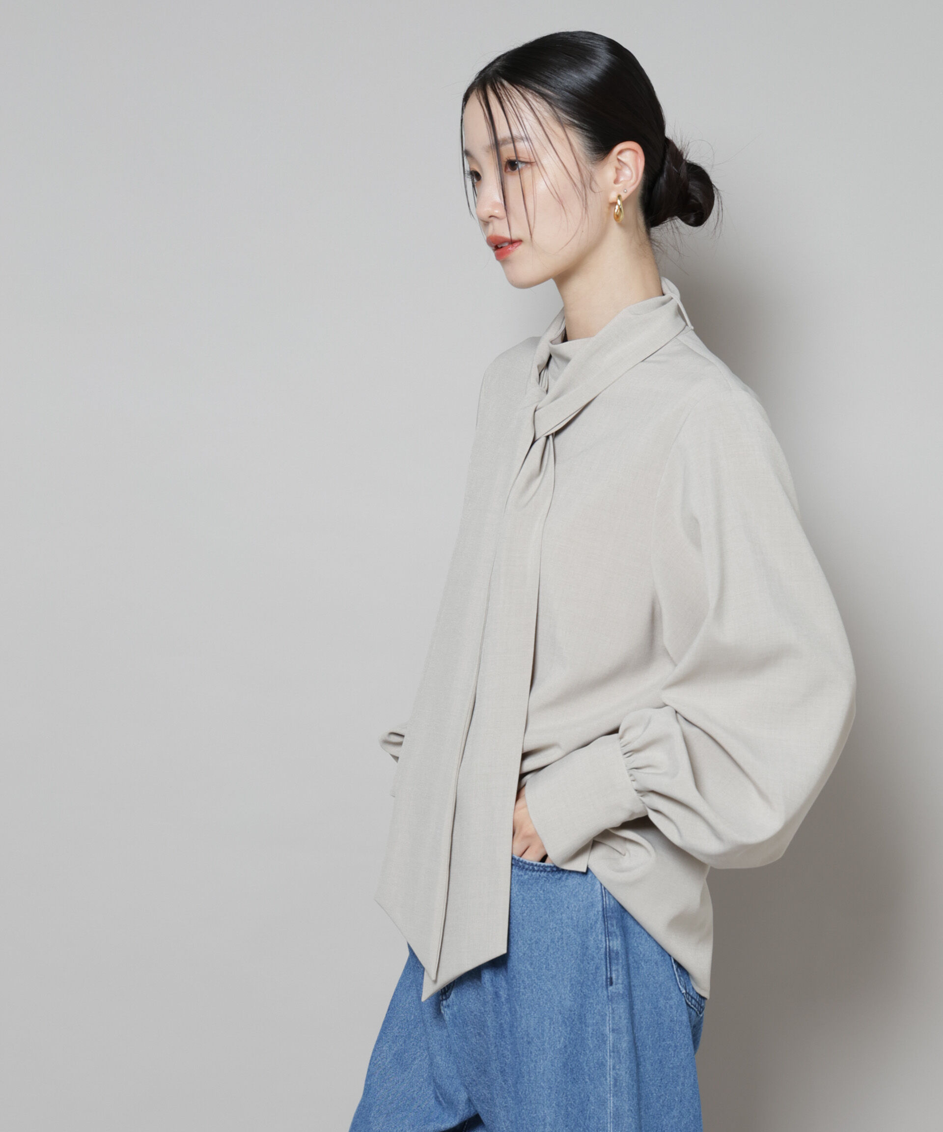 nano･universe「ボータイ取り外し可能2wayブラウス」|シャツ・ブラウス|