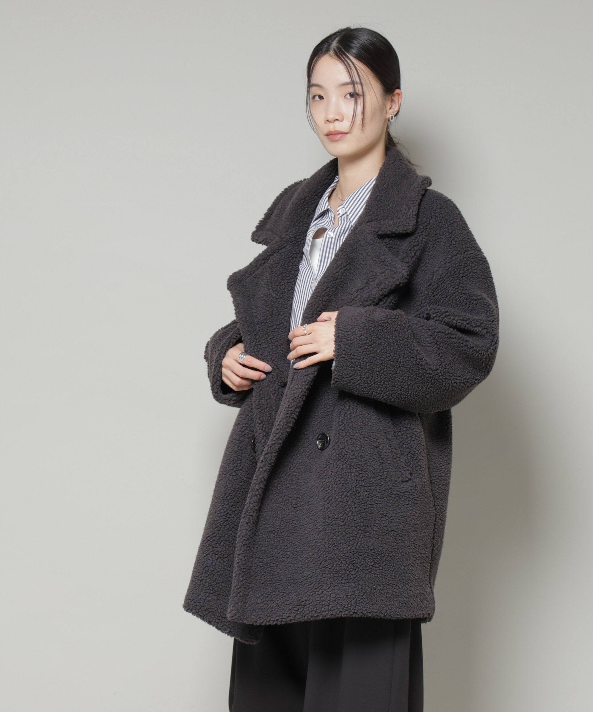 nano･universe「ボアワイドダブルボタンコート」|その他|