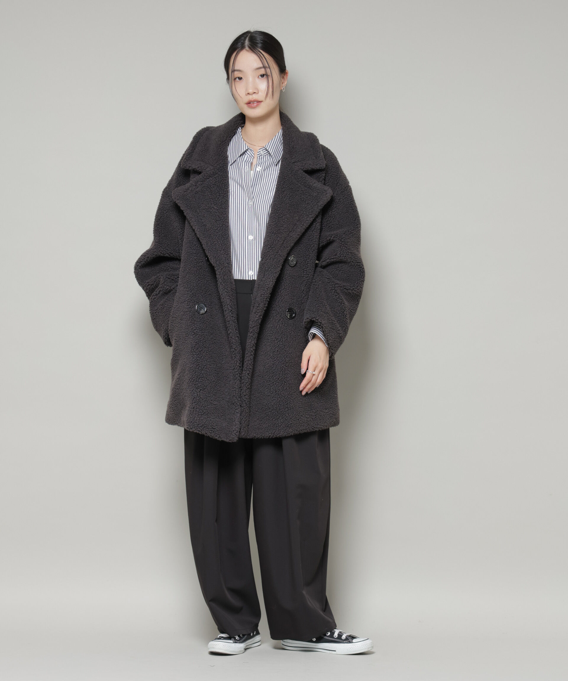 nano･universe「ボアワイドダブルボタンコート」|その他|