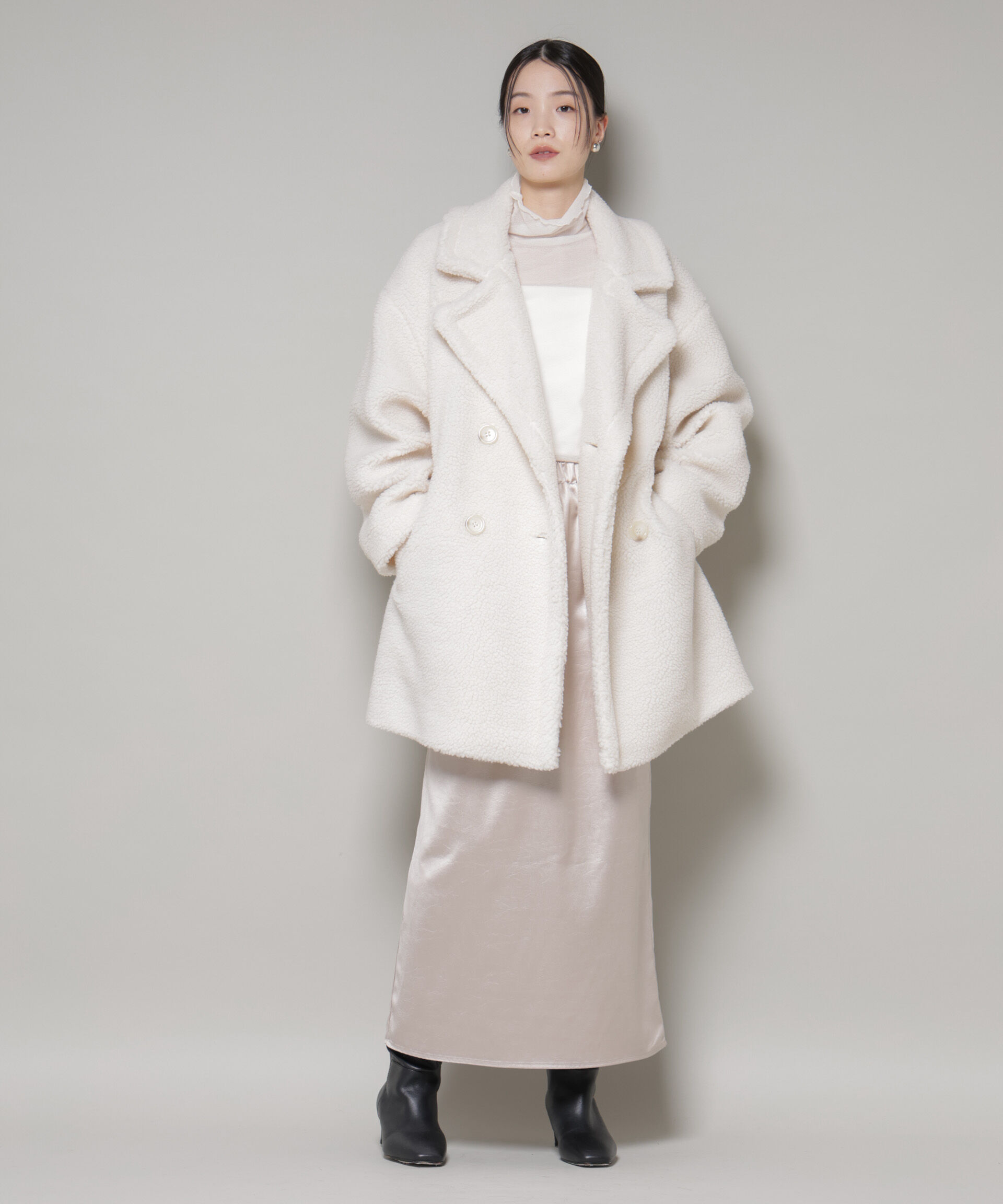nano･universe「ボアワイドダブルボタンコート」|その他|