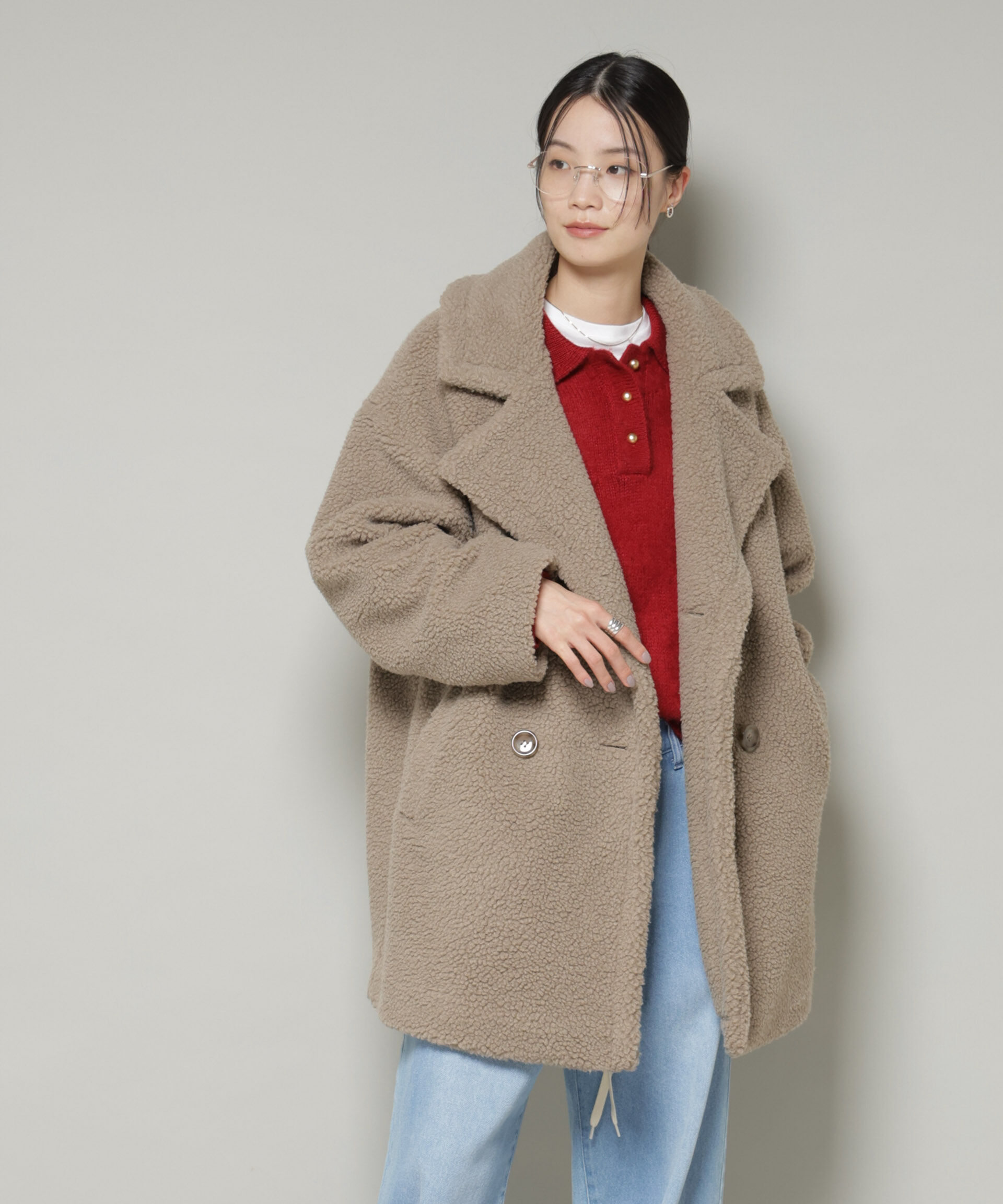 nano･universe「ボアワイドダブルボタンコート」|その他|