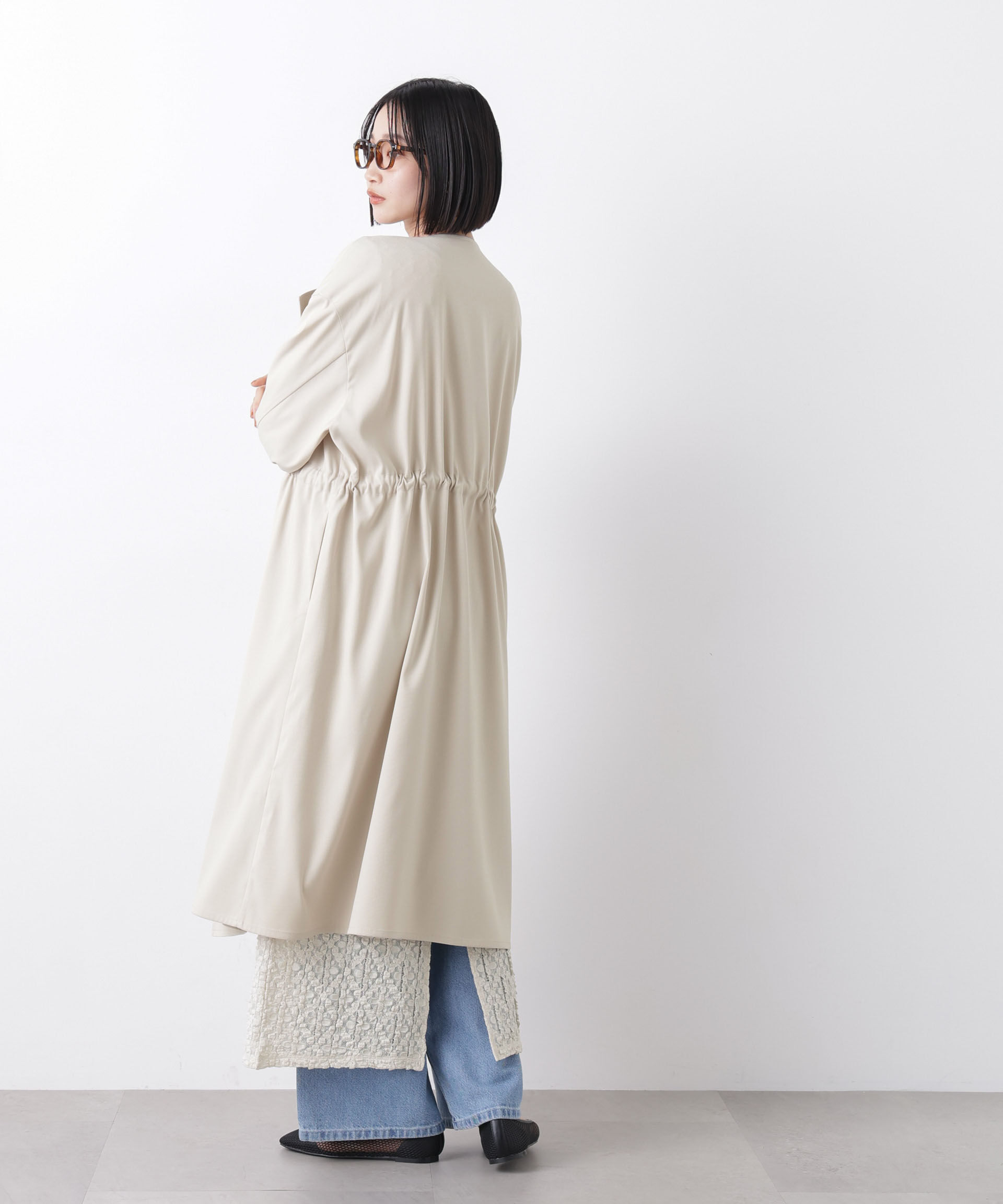 nano･universe「撥水&花粉ガード ドロストノーカラーコート」|その他|