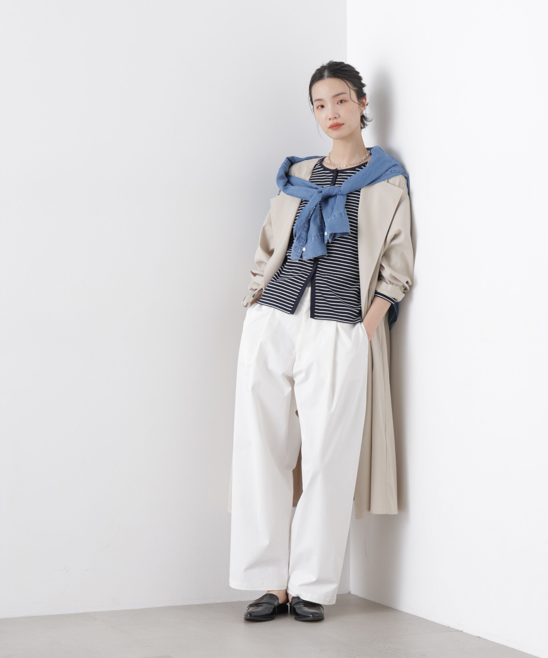 nano･universe「撥水&花粉ガード ドロストノーカラーコート」|その他|