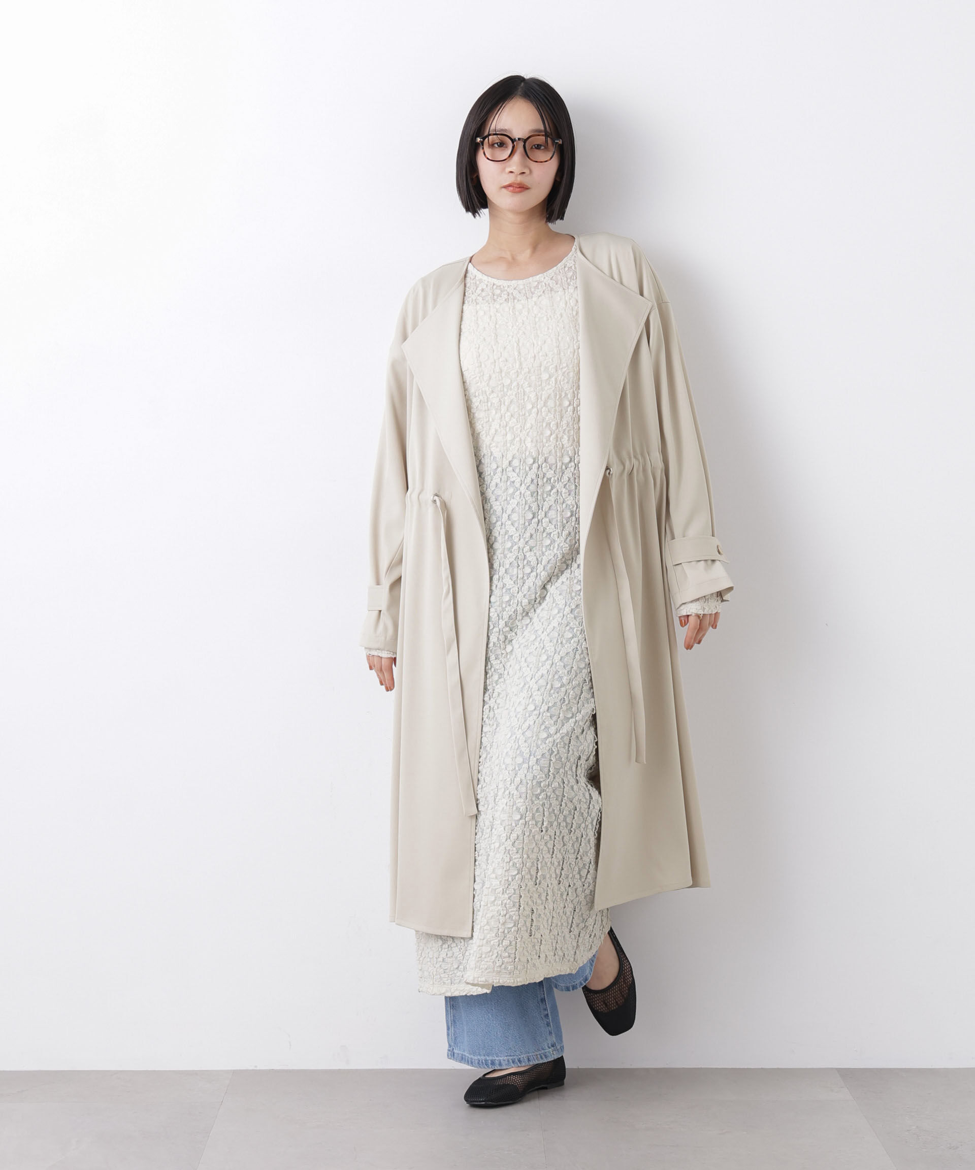 nano･universe「撥水&花粉ガード ドロストノーカラーコート」|その他|