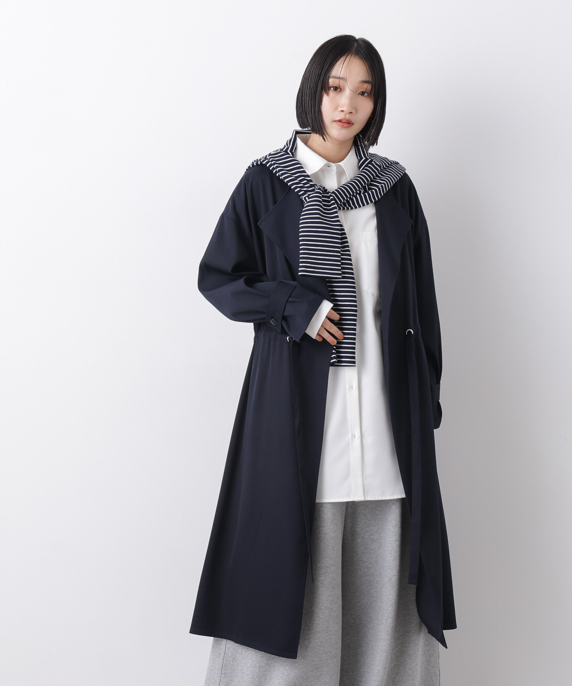 nano･universe「撥水&花粉ガード ドロストノーカラーコート」|その他|