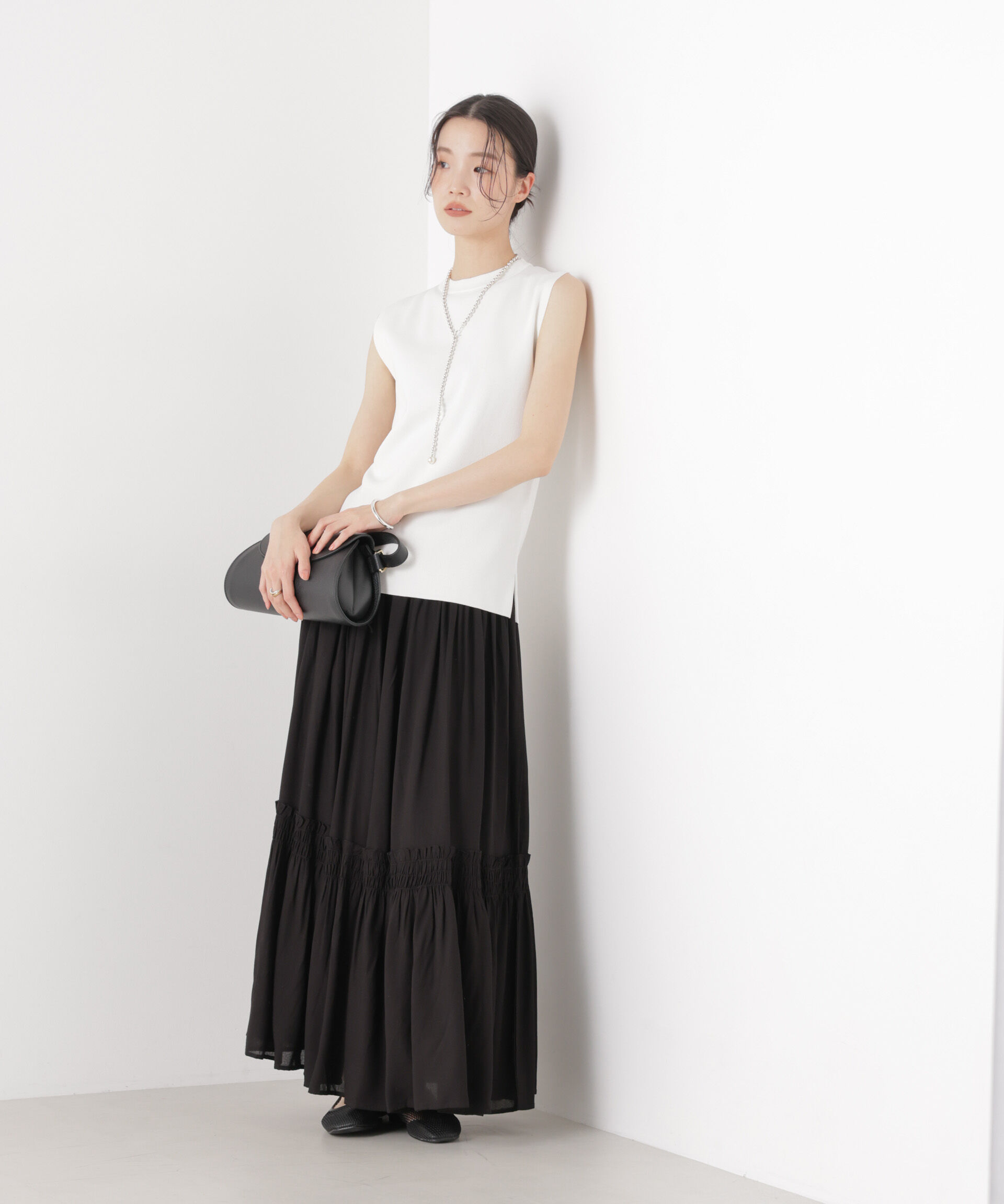 nano･universe「洗濯機洗い可UVカット接触冷感ノースリーブニット」|ニット・セーター|