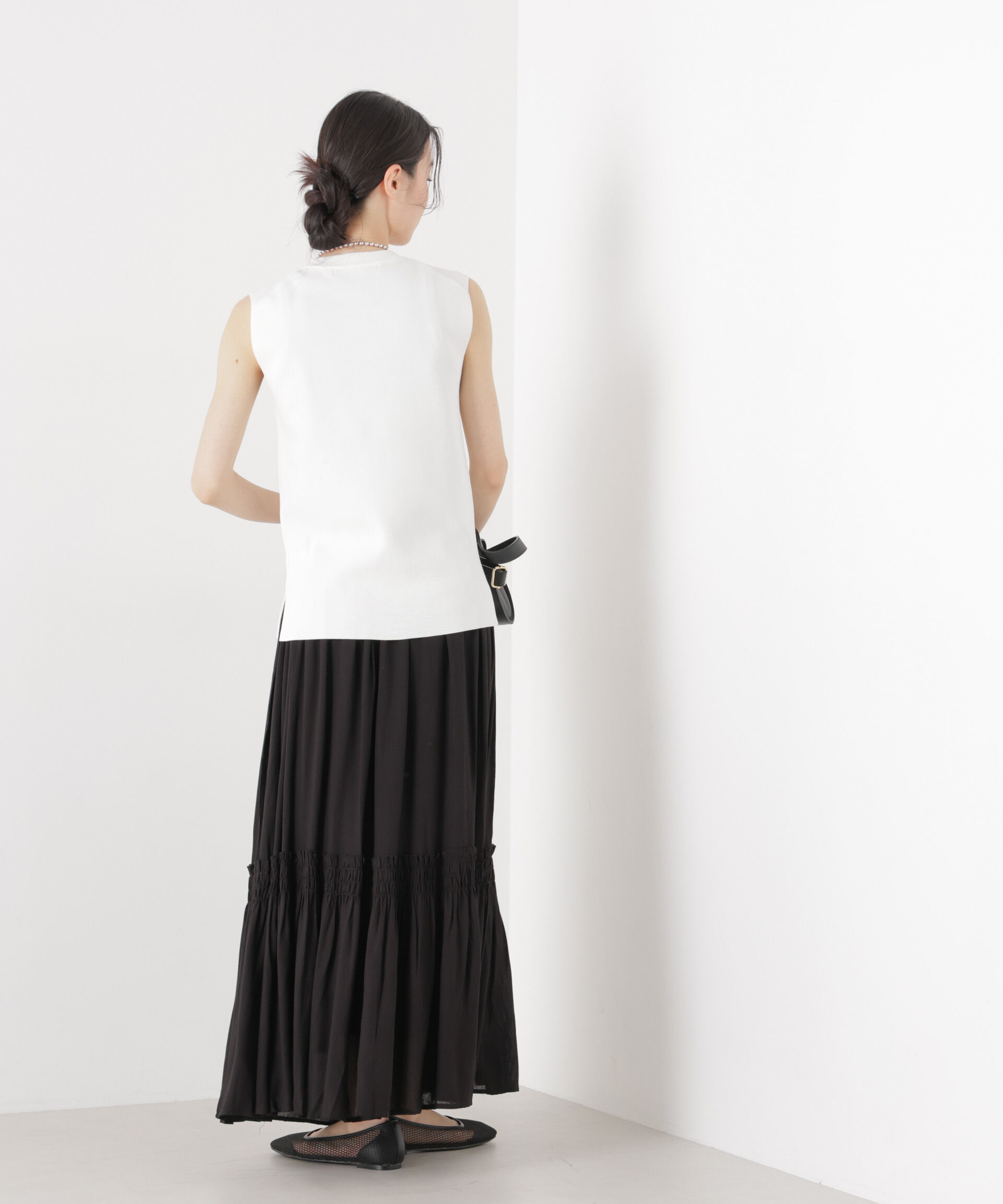 nano･universe「洗濯機洗い可UVカット接触冷感ノースリーブニット」|ニット・セーター|