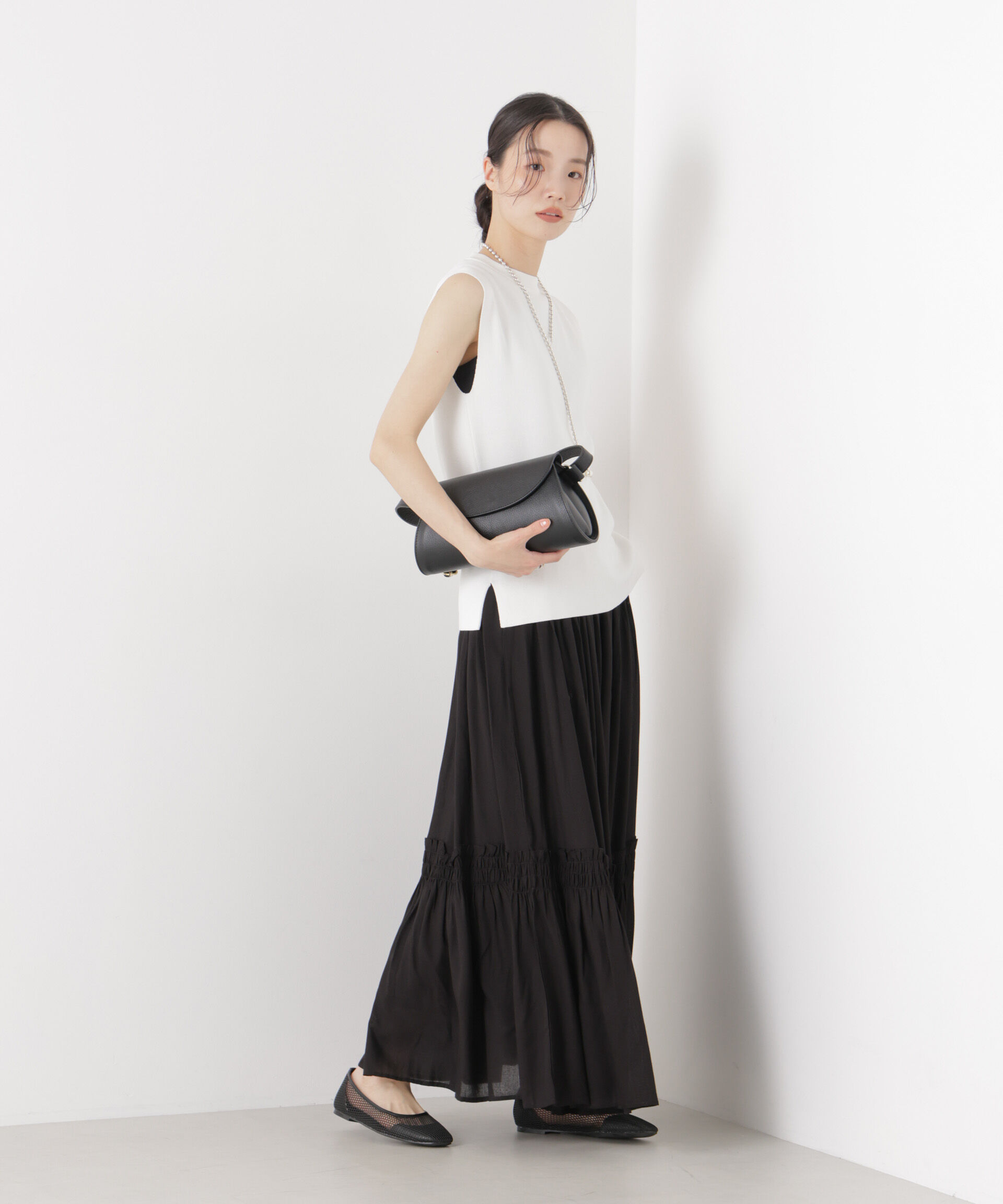 nano･universe「洗濯機洗い可UVカット接触冷感ノースリーブニット」|ニット・セーター|