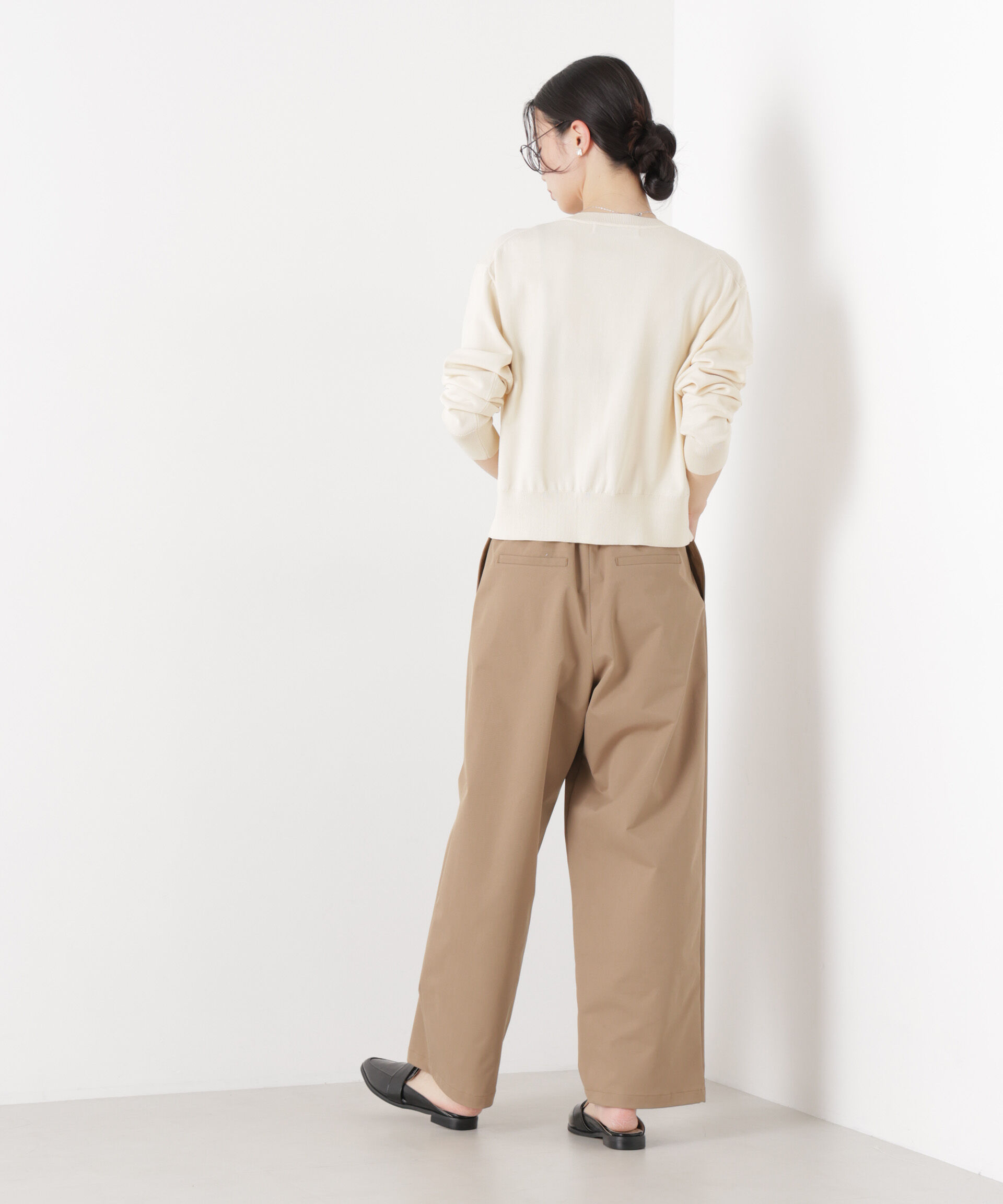 nano･universe「洗濯機洗い可UVカット接触冷感金ボタンクルーカーディガン」|ニット・セーター|