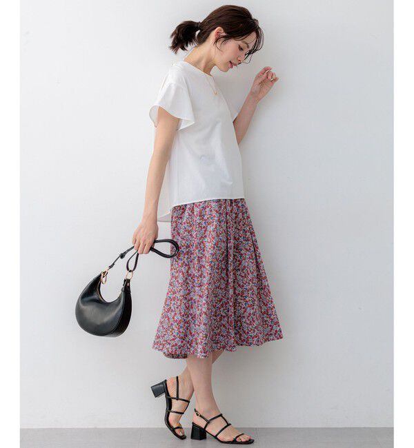 組曲「【WEB限定】プレーティング天竺フリルスリーブ Tシャツ」|Tシャツ・カットソー|