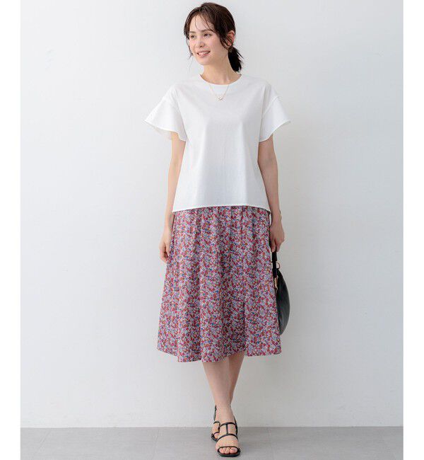 組曲「【WEB限定】プレーティング天竺フリルスリーブ Tシャツ」|Tシャツ・カットソー|