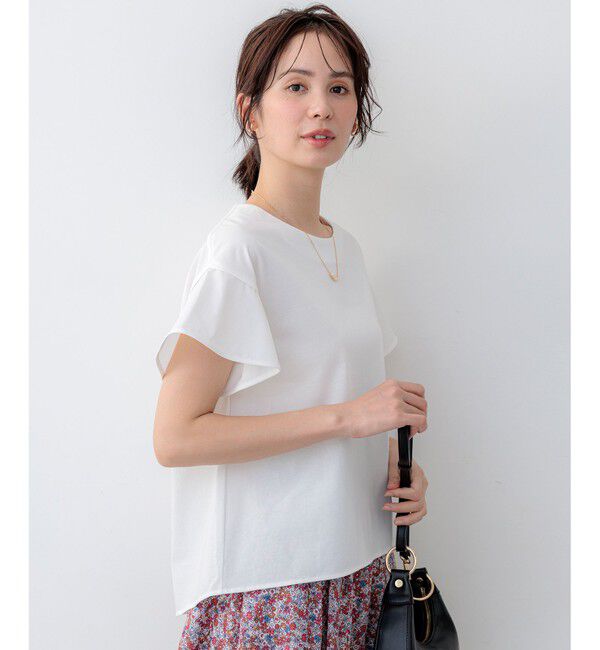 組曲「【WEB限定】プレーティング天竺フリルスリーブ Tシャツ」|Tシャツ・カットソー|