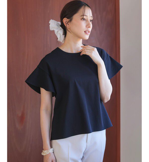 組曲「【WEB限定】プレーティング天竺フリルスリーブ Tシャツ」|Tシャツ・カットソー|