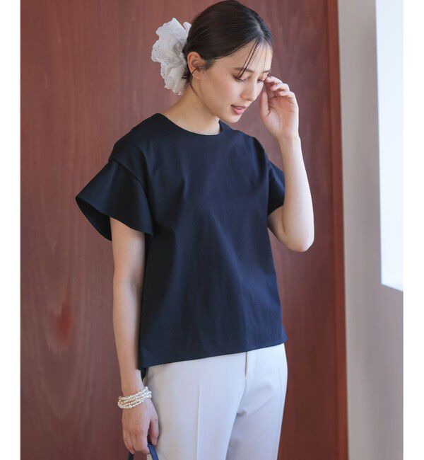 組曲「【WEB限定】プレーティング天竺フリルスリーブ Tシャツ」|Tシャツ・カットソー|