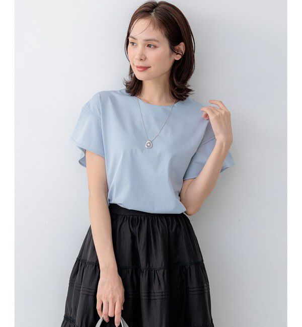 組曲「【WEB限定】プレーティング天竺フリルスリーブ Tシャツ」|Tシャツ・カットソー|