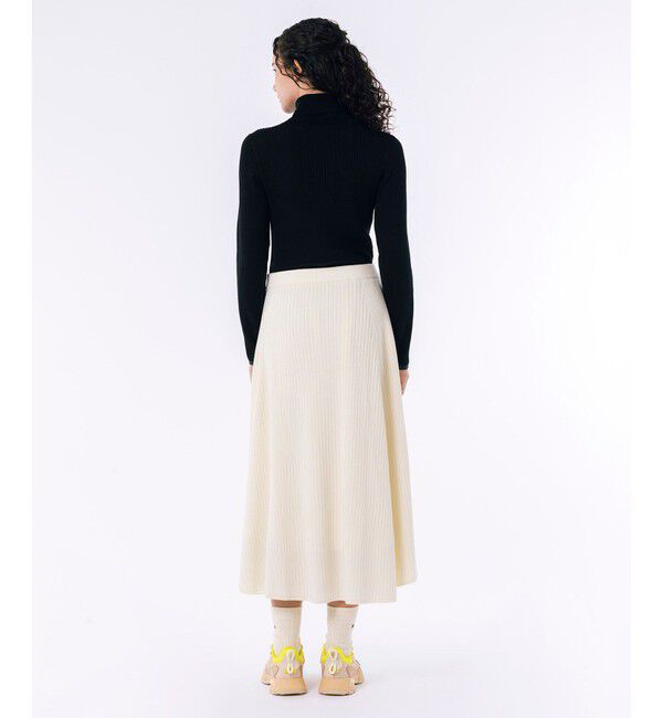LACOSTE「ボリューム フレア 切り替えリブニットスカート」|スカート|