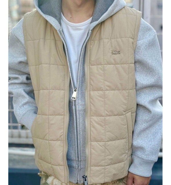 LACOSTE「撥水 防風 2WAY 袖 着脱可 キルティング ナイロンダウンジャケット / キルティングベスト」|ブルゾン・スタジャン|