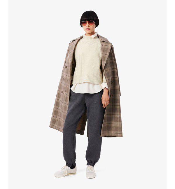 LACOSTE「パッチワークエフェクト ウールニットハイネックセーター」|ニット・セーター|