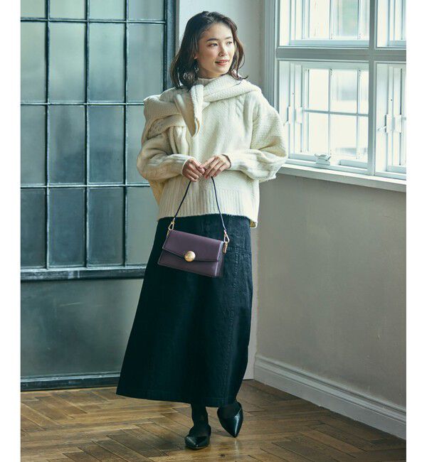 LACOSTE「パッチワークエフェクト ウールニットハイネックセーター」|ニット・セーター|