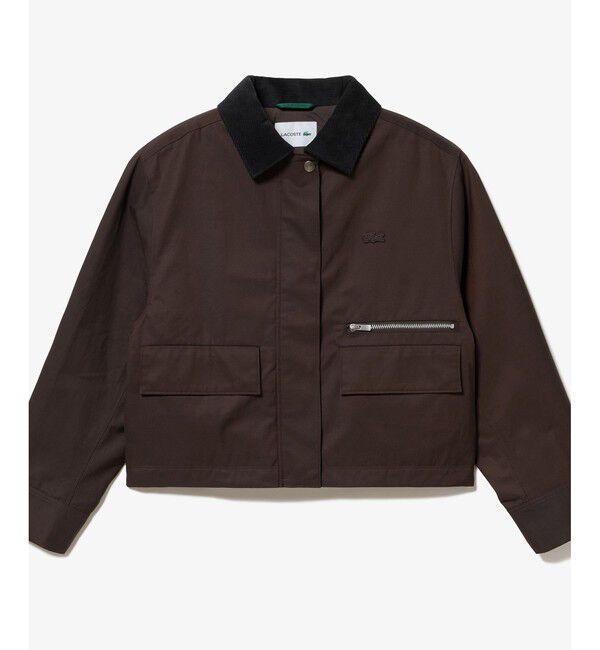 LACOSTE「コーデュロイカラーショート丈 ジップアップブルゾン」|ブルゾン・スタジャン|