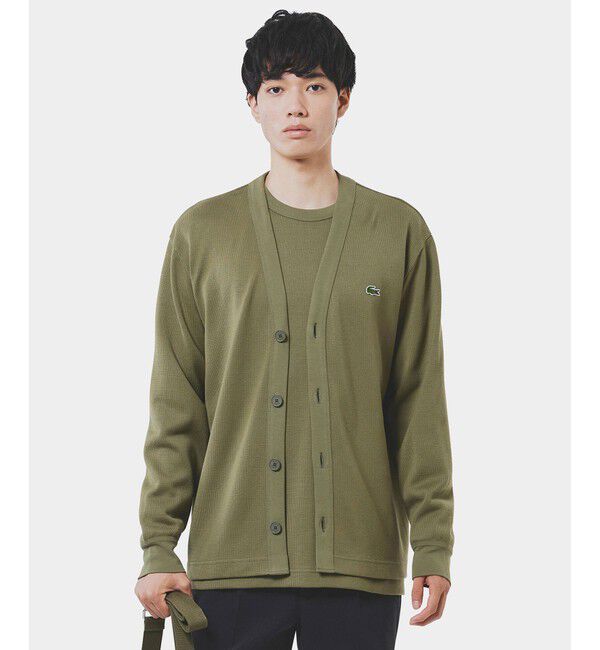 LACOSTE「ヘビーウェイトシングルジャージカーディガン」|カーディガン|オリーブ