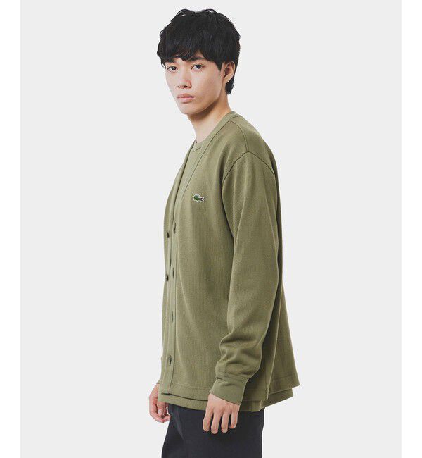 LACOSTE「ヘビーウェイトシングルジャージカーディガン」|カーディガン|