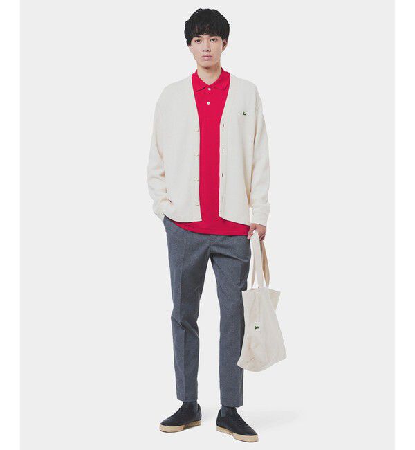 LACOSTE「ヘビーウェイトシングルジャージカーディガン」|カーディガン|