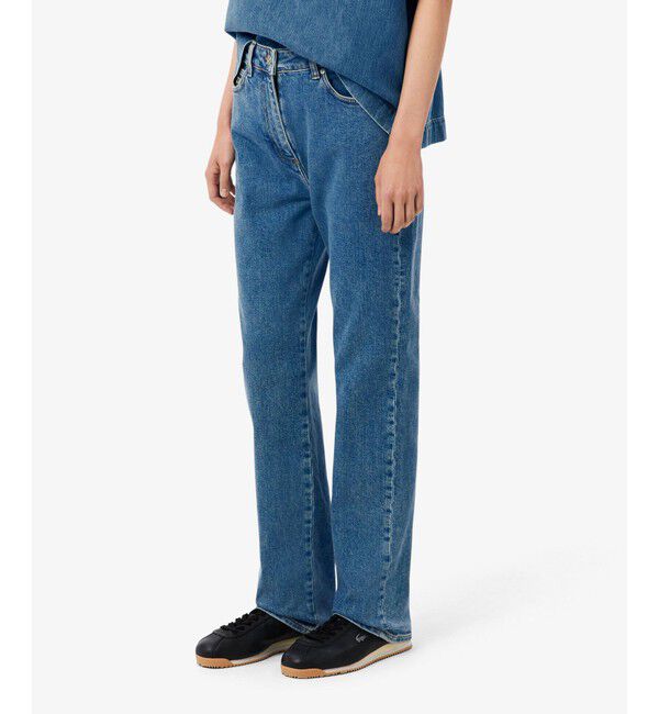 LACOSTE「ハイウエストストレートデニムパンツ」|デニム|