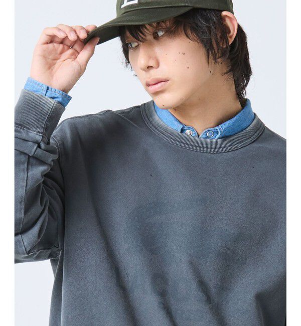 LACOSTE「ヴィンテージエフェクト ロゴクルーネックスウェット」|スウェット・ジャージ|