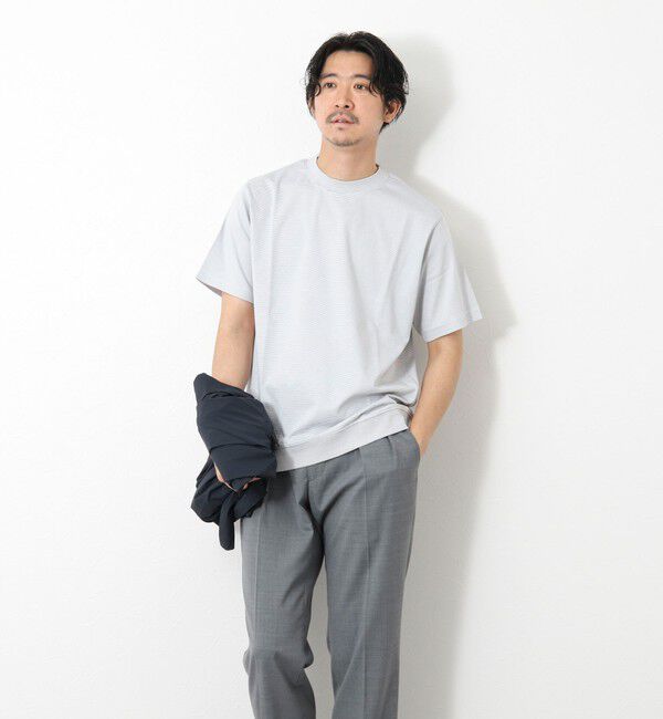 NOLLEY'S goodman「《ビジカジ対応》セミシルケットスムース ボーダードレスTシャツ 25SS」|Tシャツ・カットソー|