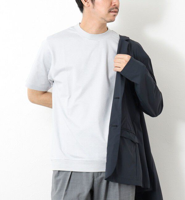 NOLLEY'S goodman「《ビジカジ対応》セミシルケットスムース ボーダードレスTシャツ 25SS」|Tシャツ・カットソー|