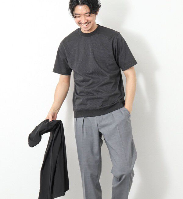 NOLLEY'S goodman「《ビジカジ対応》セミシルケットスムース ボーダードレスTシャツ 25SS」|Tシャツ・カットソー|