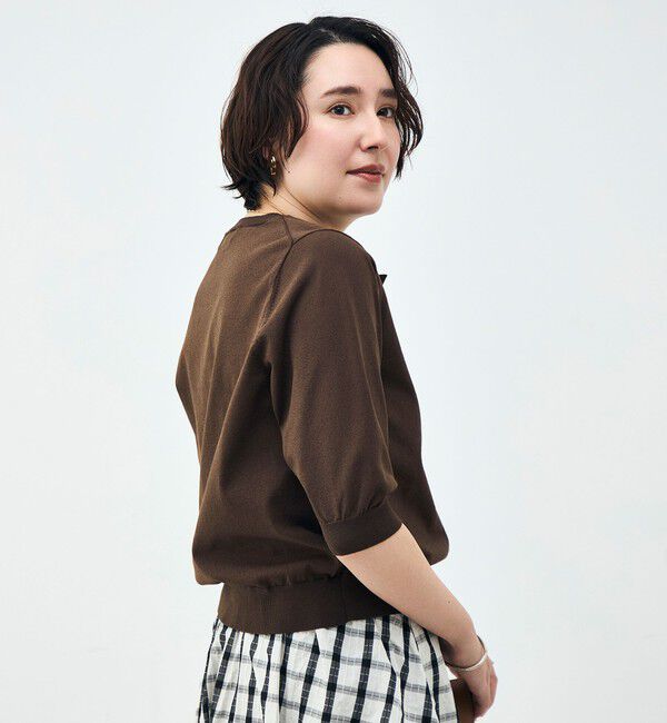 NOLLEY'S「《手洗い可能》コットンテックス6分袖カーディガン」|カーディガン|