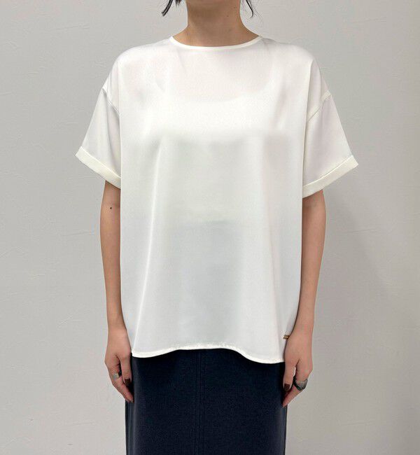 fredy emue「【WEB限定カラーあり】サテン半袖Tシャツブラウス」|シャツ・ブラウス|