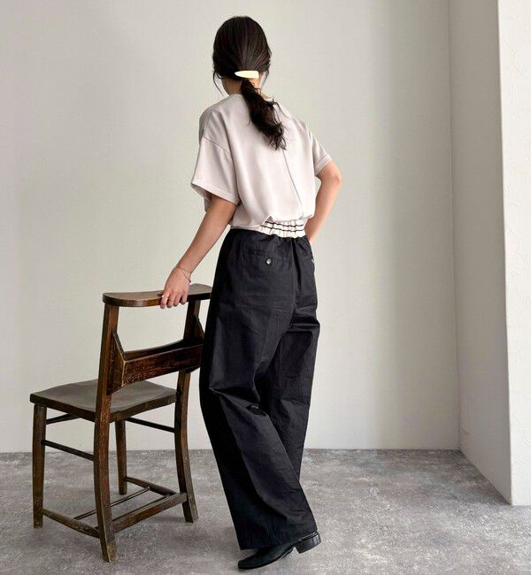 fredy emue「【WEB限定カラーあり】サテン半袖Tシャツブラウス」|シャツ・ブラウス|