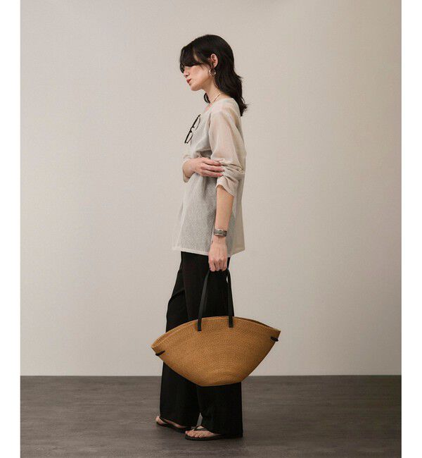 SALON adam et rope'「リネンブレンドメッシュロングスリーブプルオーバー」|ニット・セーター|