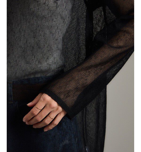 SALON adam et rope'「リネンブレンドメッシュロングスリーブプルオーバー」|ニット・セーター|