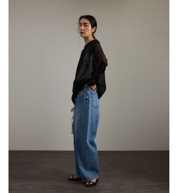 SALON adam et rope'「リネンブレンドメッシュロングスリーブプルオーバー」|ニット・セーター|