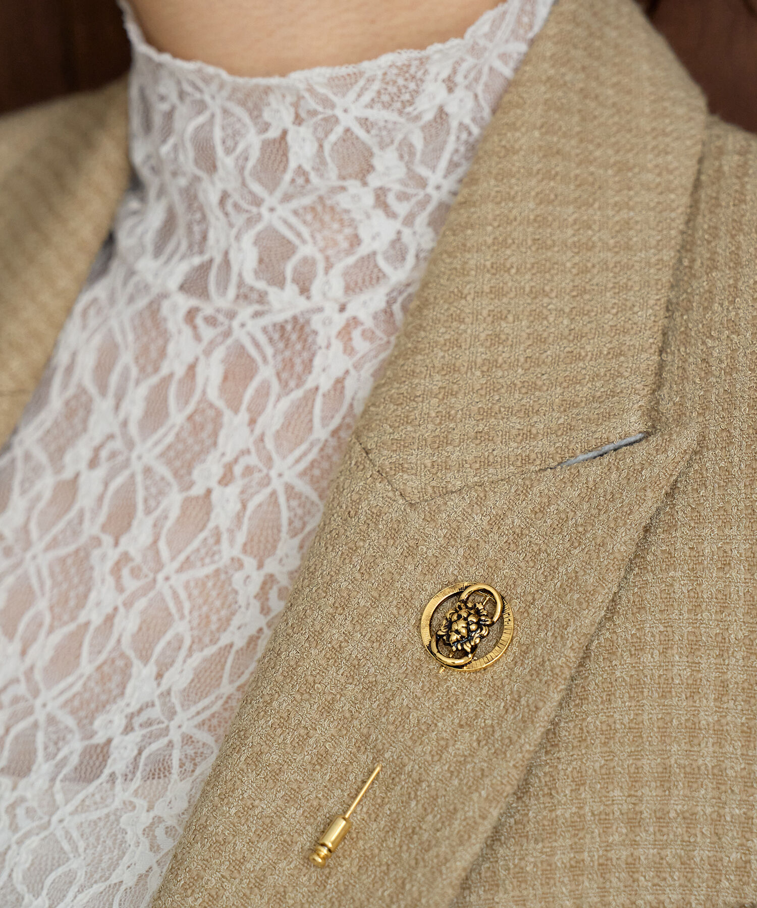 ROPE「【雑誌掲載】【MITAKE BUTTON】ロングピンブローチ」|ブローチ・コサージュ|